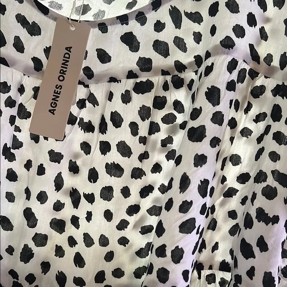 SOLD Women's Black and White Polka Dot Top - Picture 2 of 4